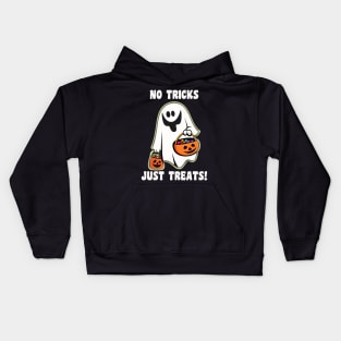 No Tricks Just Treats Funny Halloween Ghost Kids Hoodie